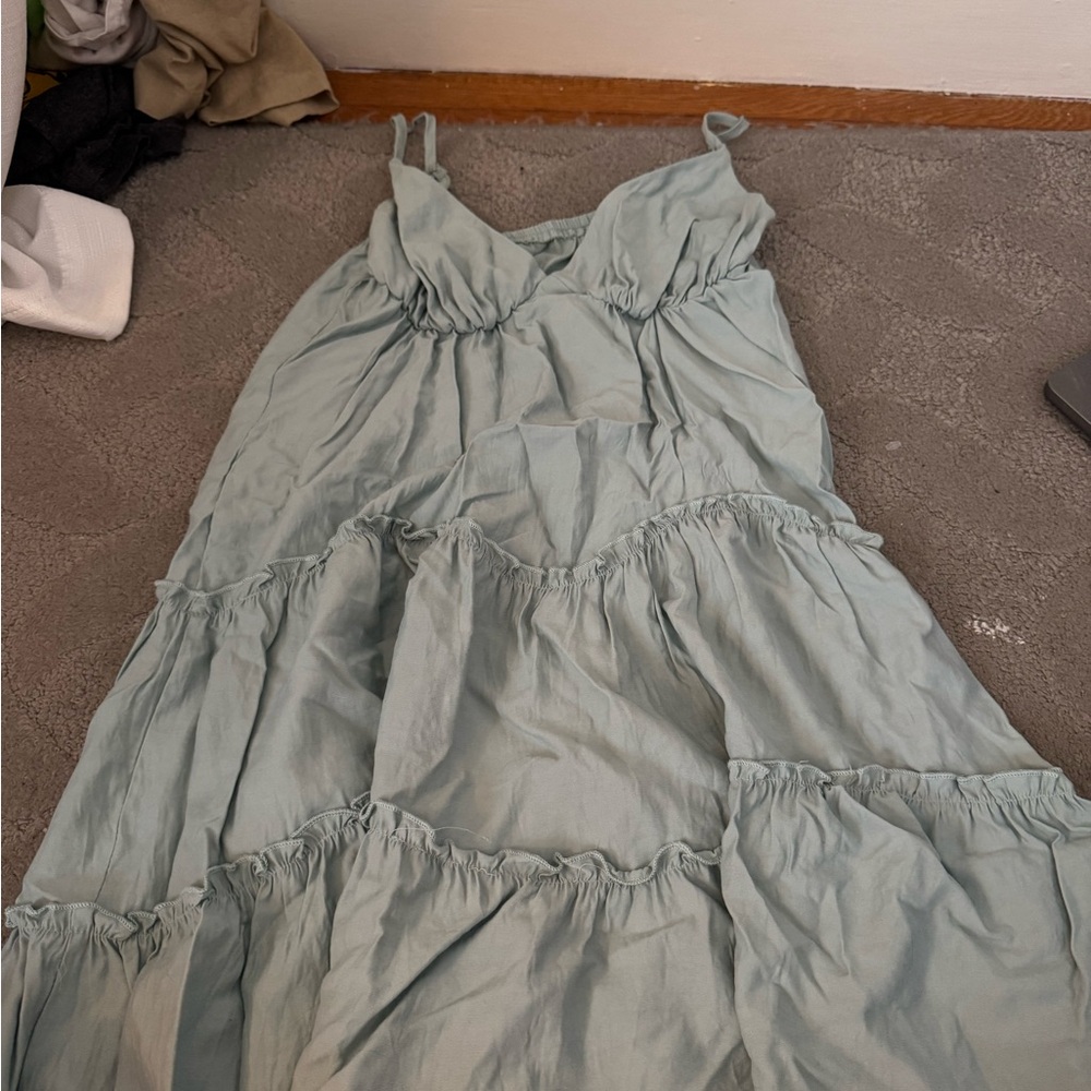 Elegant Light Blue Maxi Dress